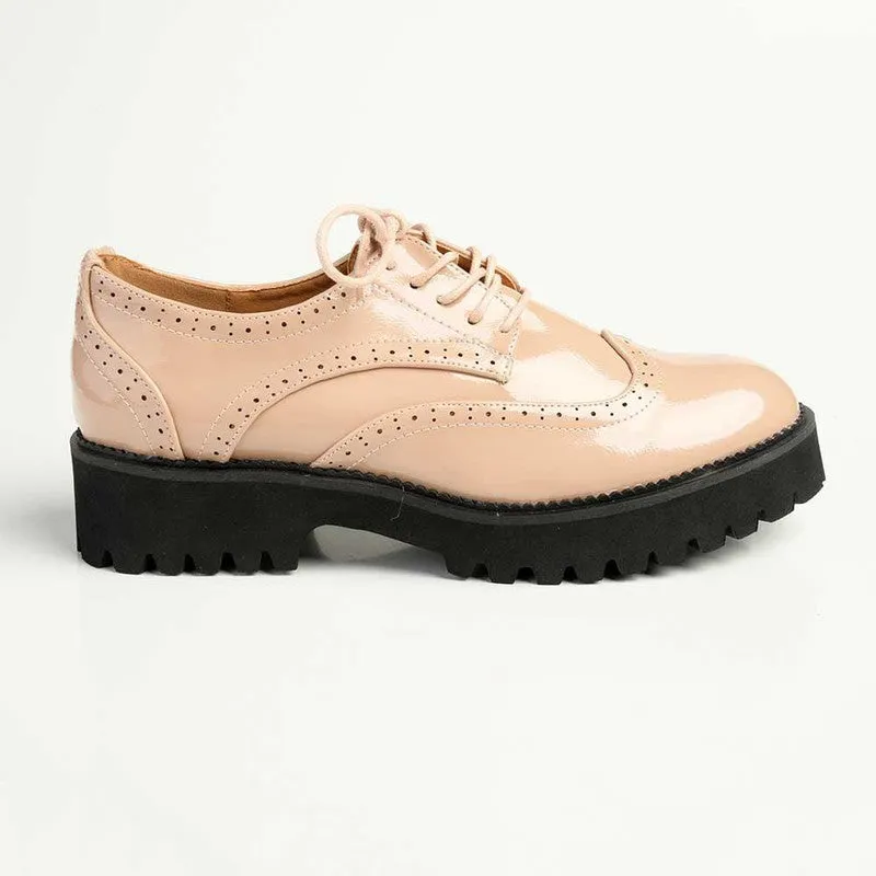 Madison Penelope Lace Up Shoe - Nude