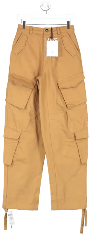 maniere de voir Brown High Waisted Cargo Pants In Tan UK 8