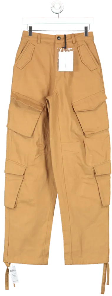 maniere de voir Brown High Waisted Cargo Pants In Tan UK 8