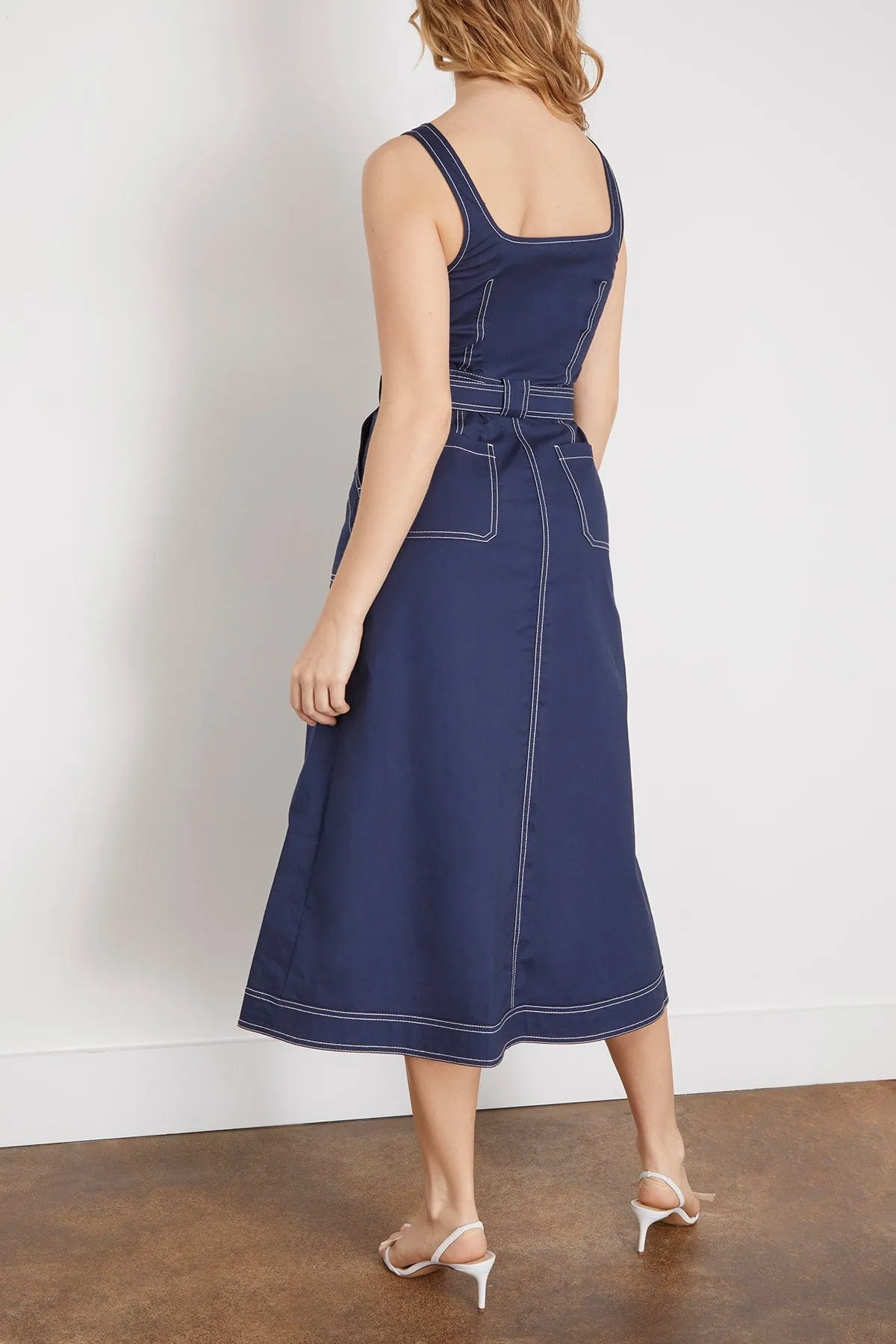 Manson Sleeveless Midi Dress in Midnight