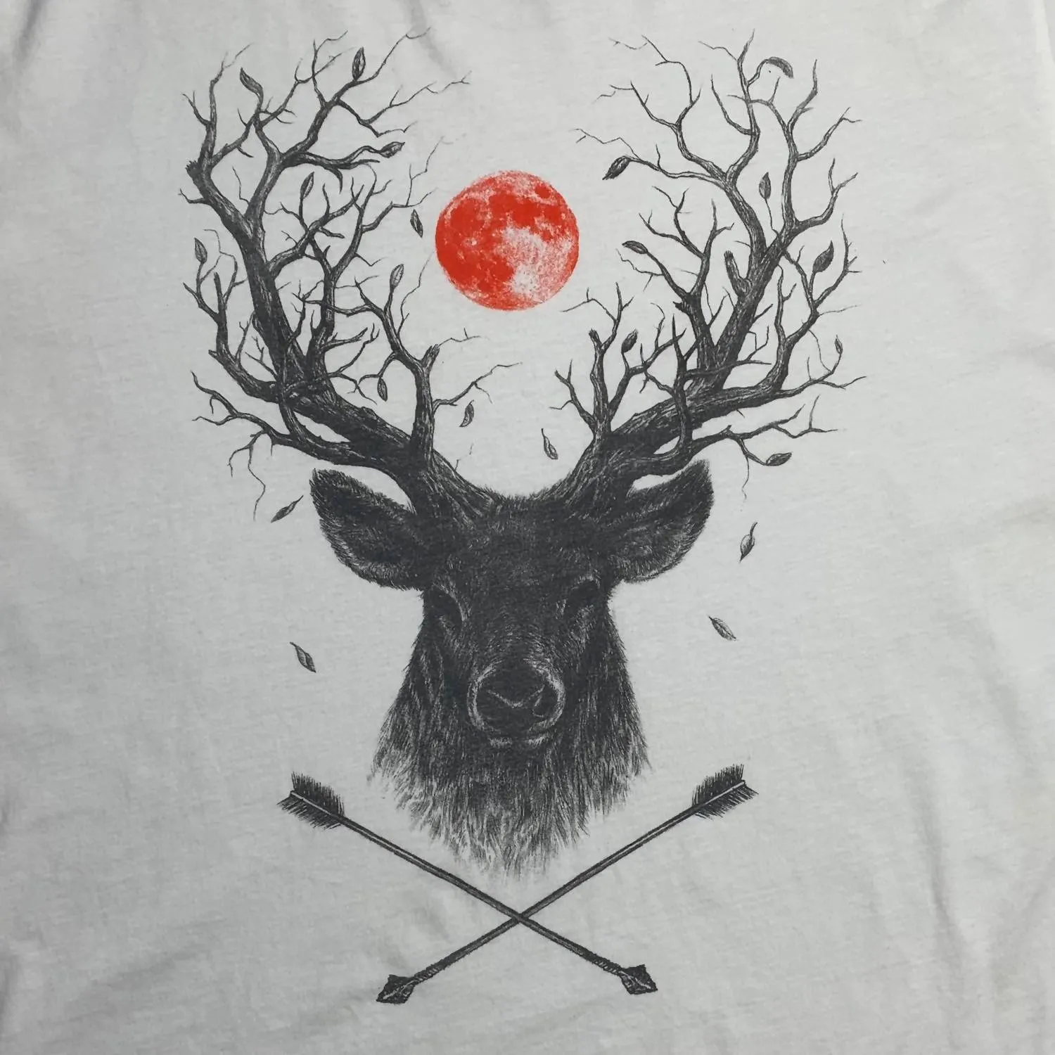 Men's Cotton Deer T-Shirt In White