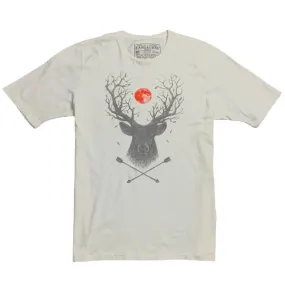 Men's Cotton Deer T-Shirt In White