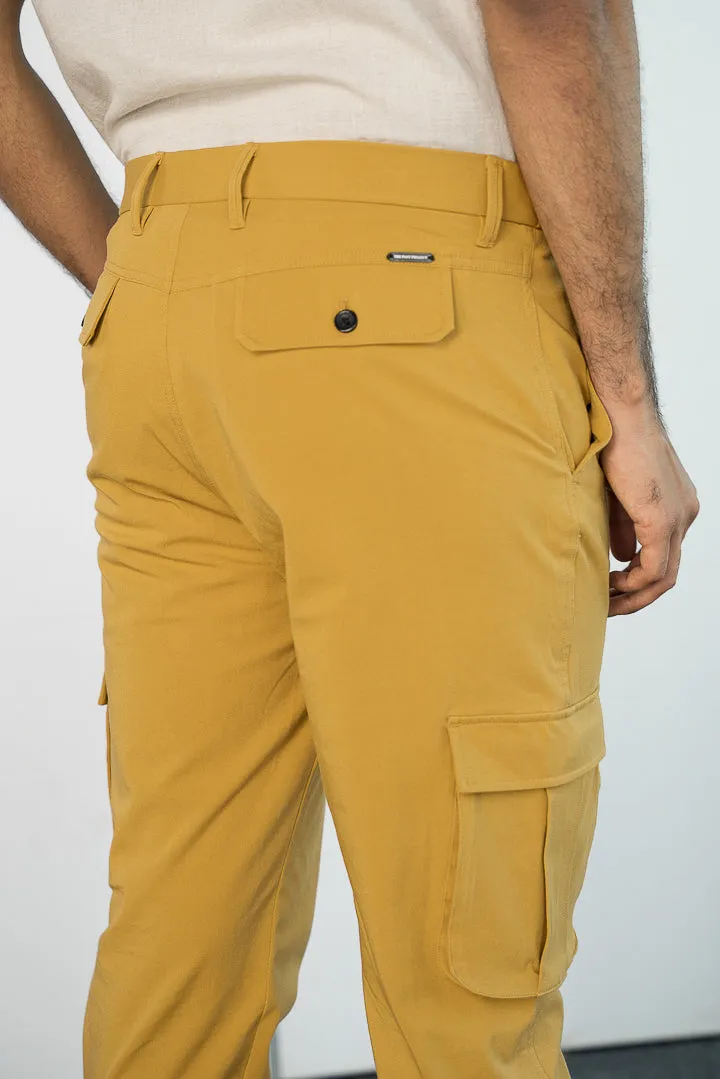 Mustard Stretch Cargo Pants