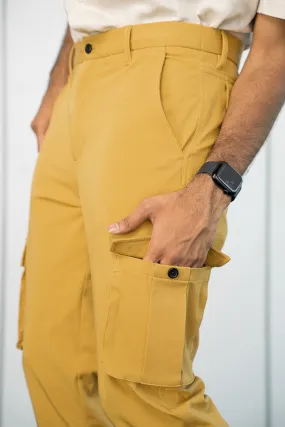 Mustard Stretch Cargo Pants