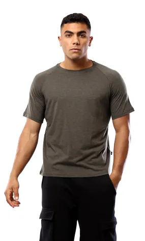 O181705 Short Sleeves Heather Dark Olive Comfort Tee