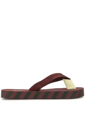 Off-White Industrial Flip Flops (Burgundy)