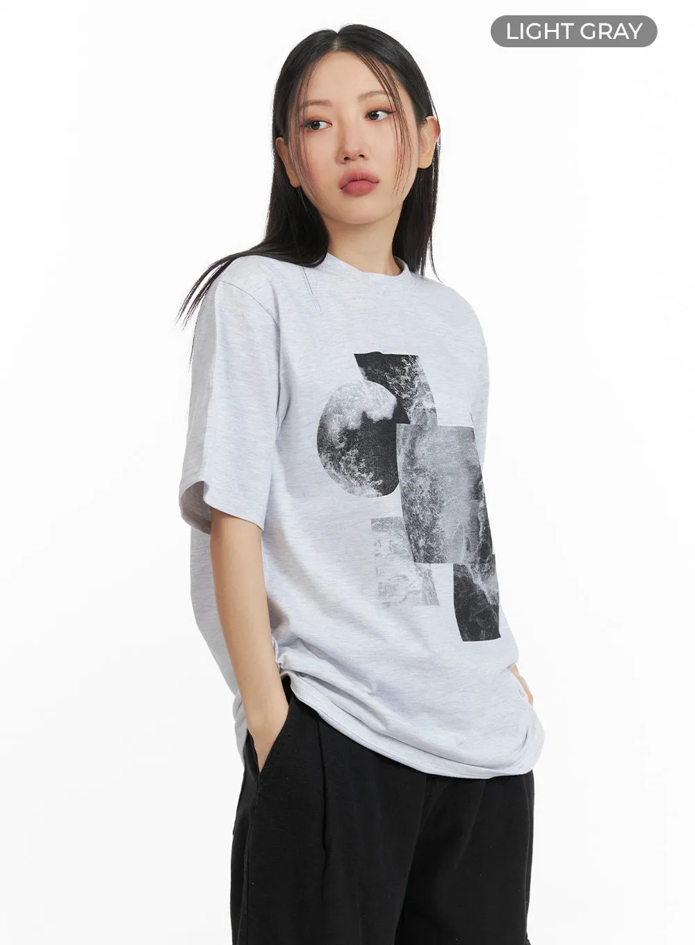 Oversized Cotton Graphic Tee CM419