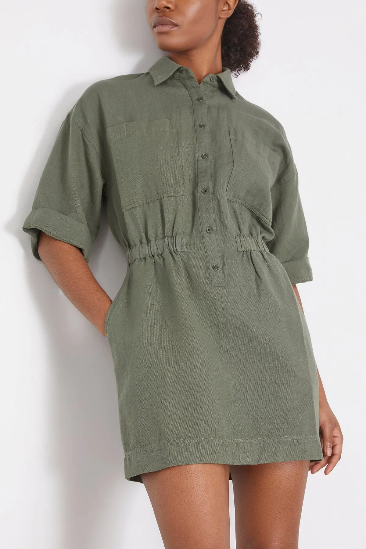 Palmera Mini Dress in Thyme