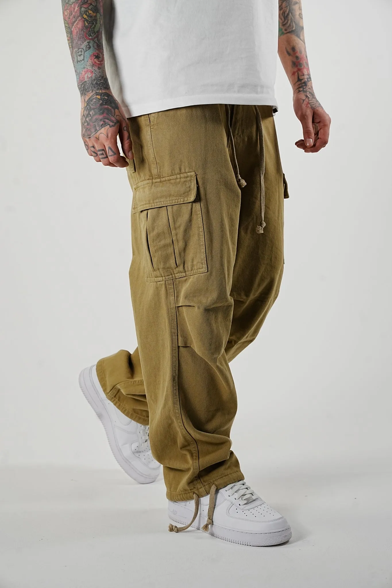 R11 Wide Fit Brown Cargo Pants