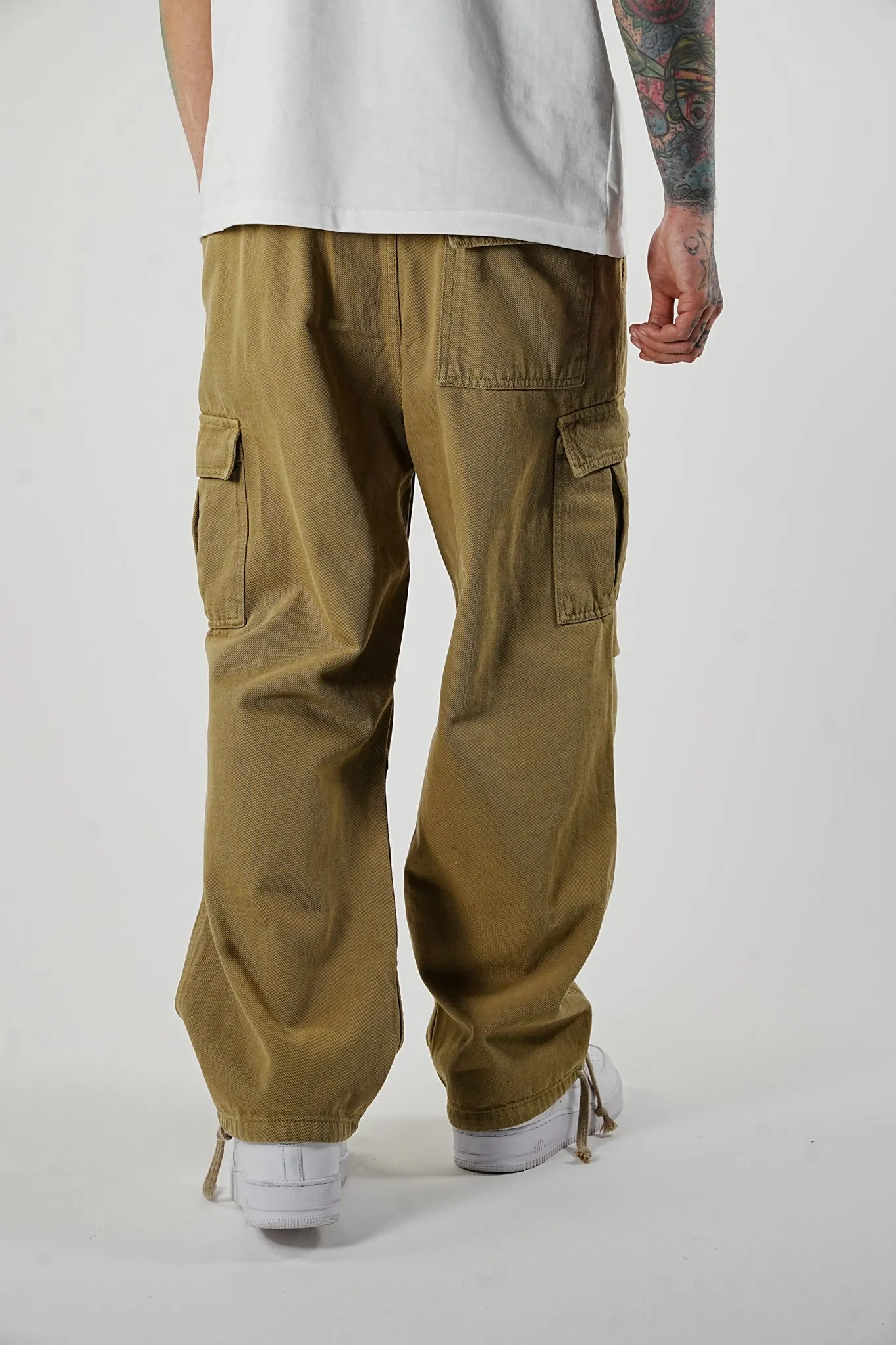 R11 Wide Fit Brown Cargo Pants