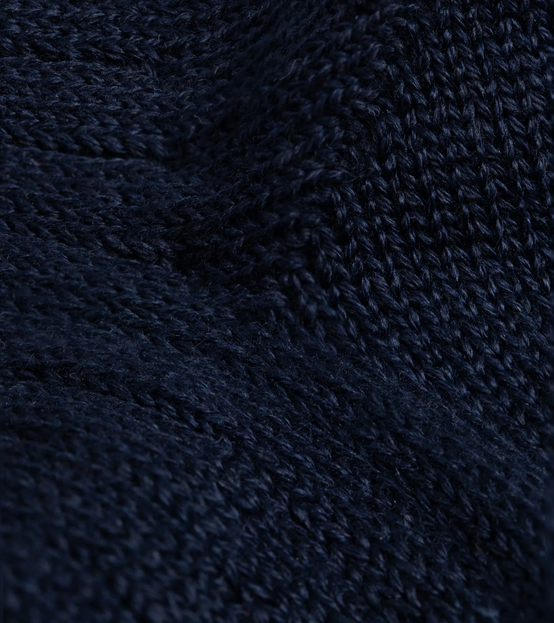 RoToTo Linen Cotton Ribbed Crew Socks: Navy