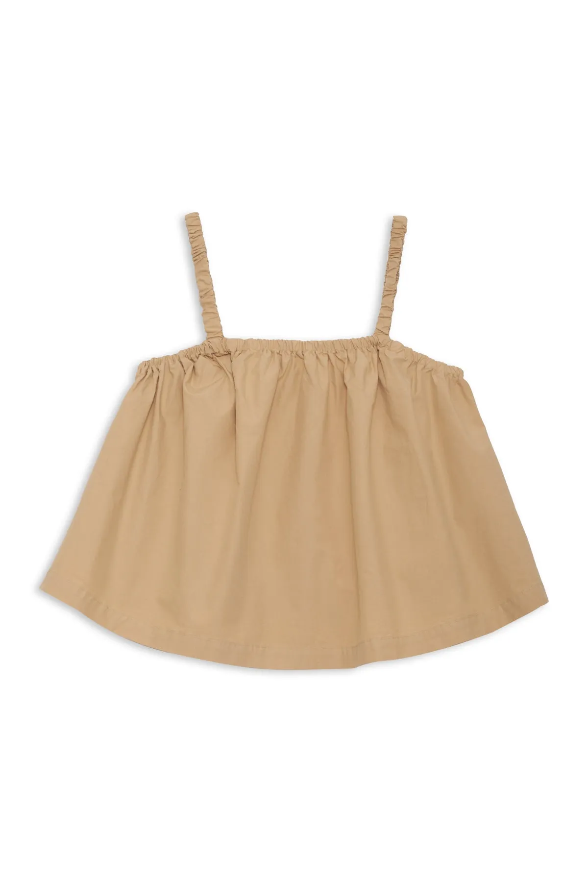 Structured Poplin Swing Top in Wheat