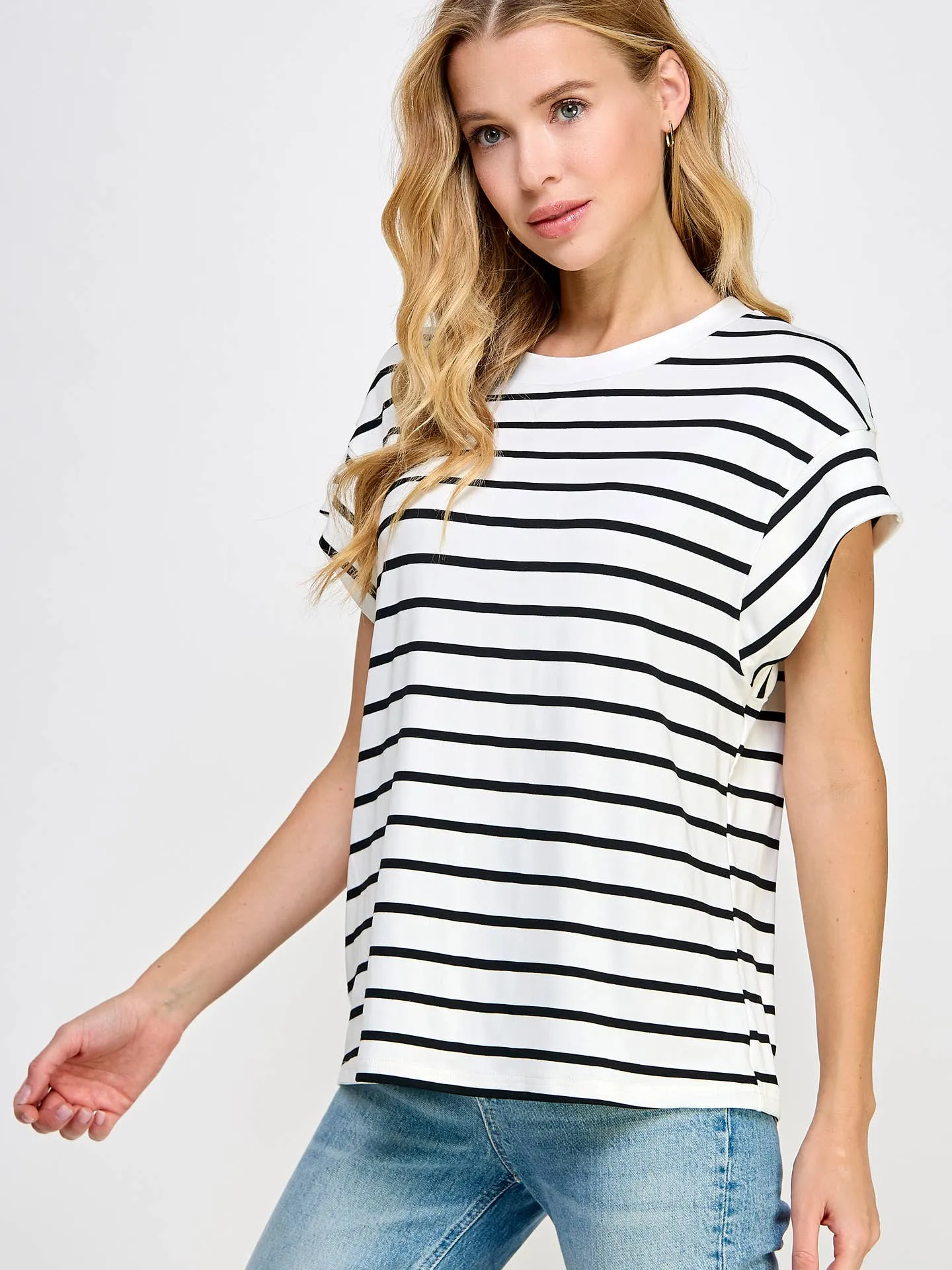 Tamar Striped Raglan Sleeves Ellison T-Shirt