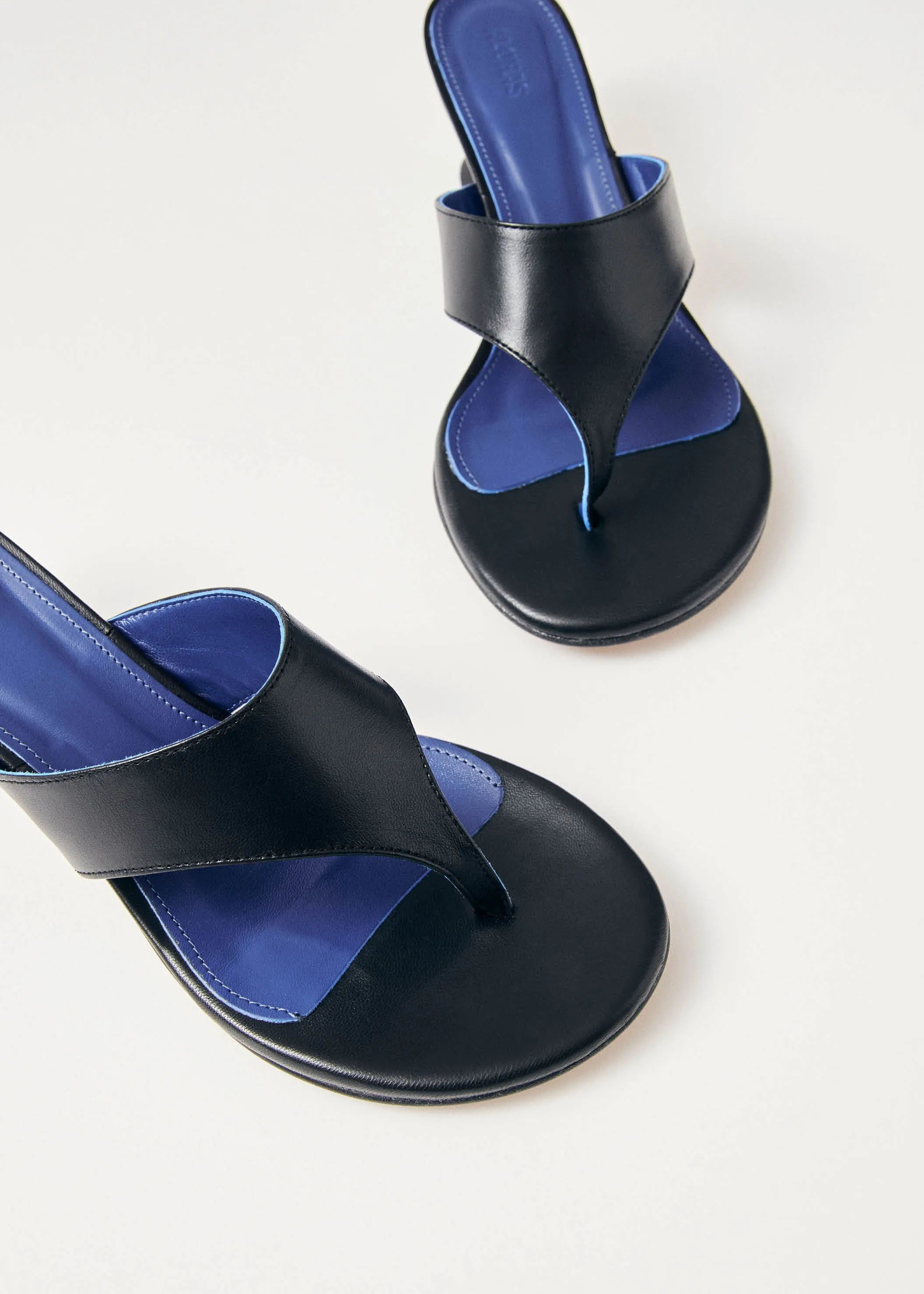 Tess Black Leather Sandals