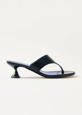 Tess Black Leather Sandals