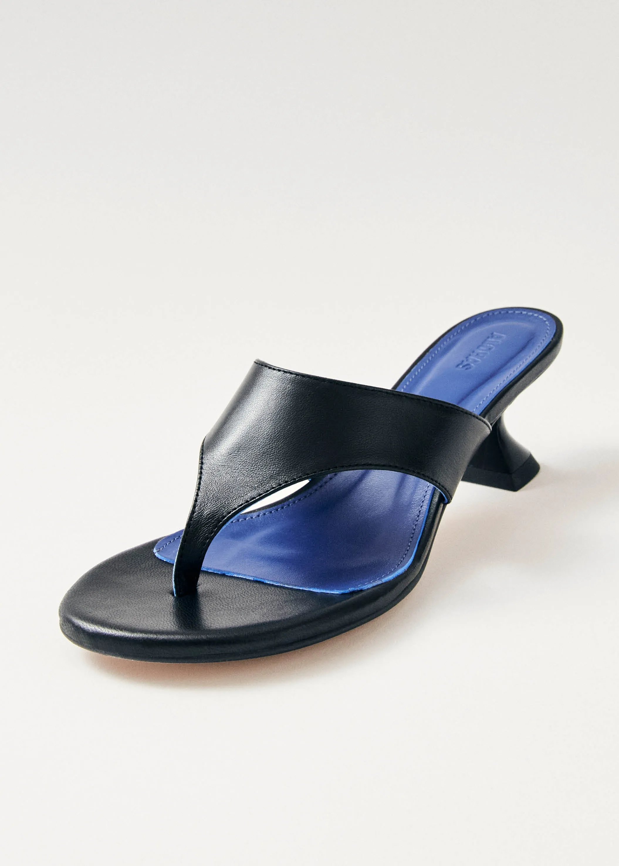 Tess Black Leather Sandals