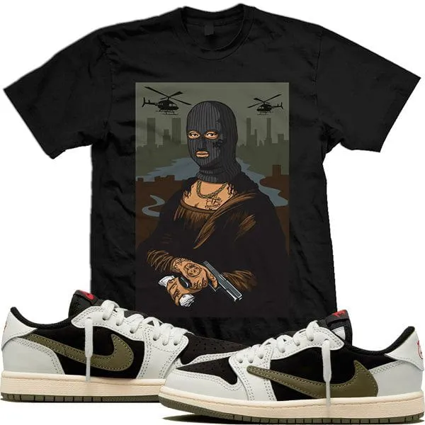 Travis Scott Olive 1s Sneaker Shirt to Match : Jordan Retro 1 Olive Sneaker Tees : MONA LISA