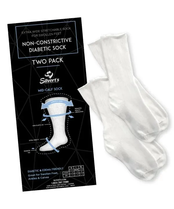 Unisex Diabetic Wide Socks-2 Pack