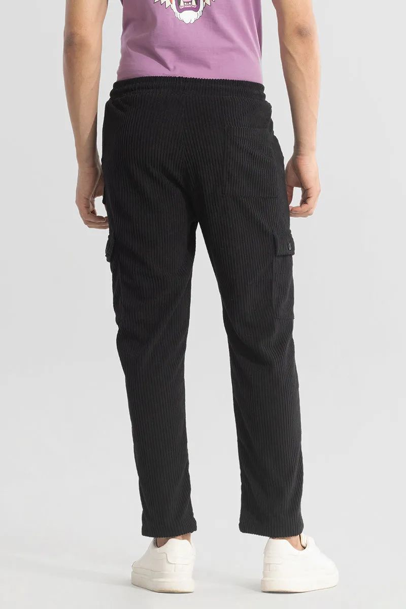 Urban Cord Black Corduroy Cargo Pant