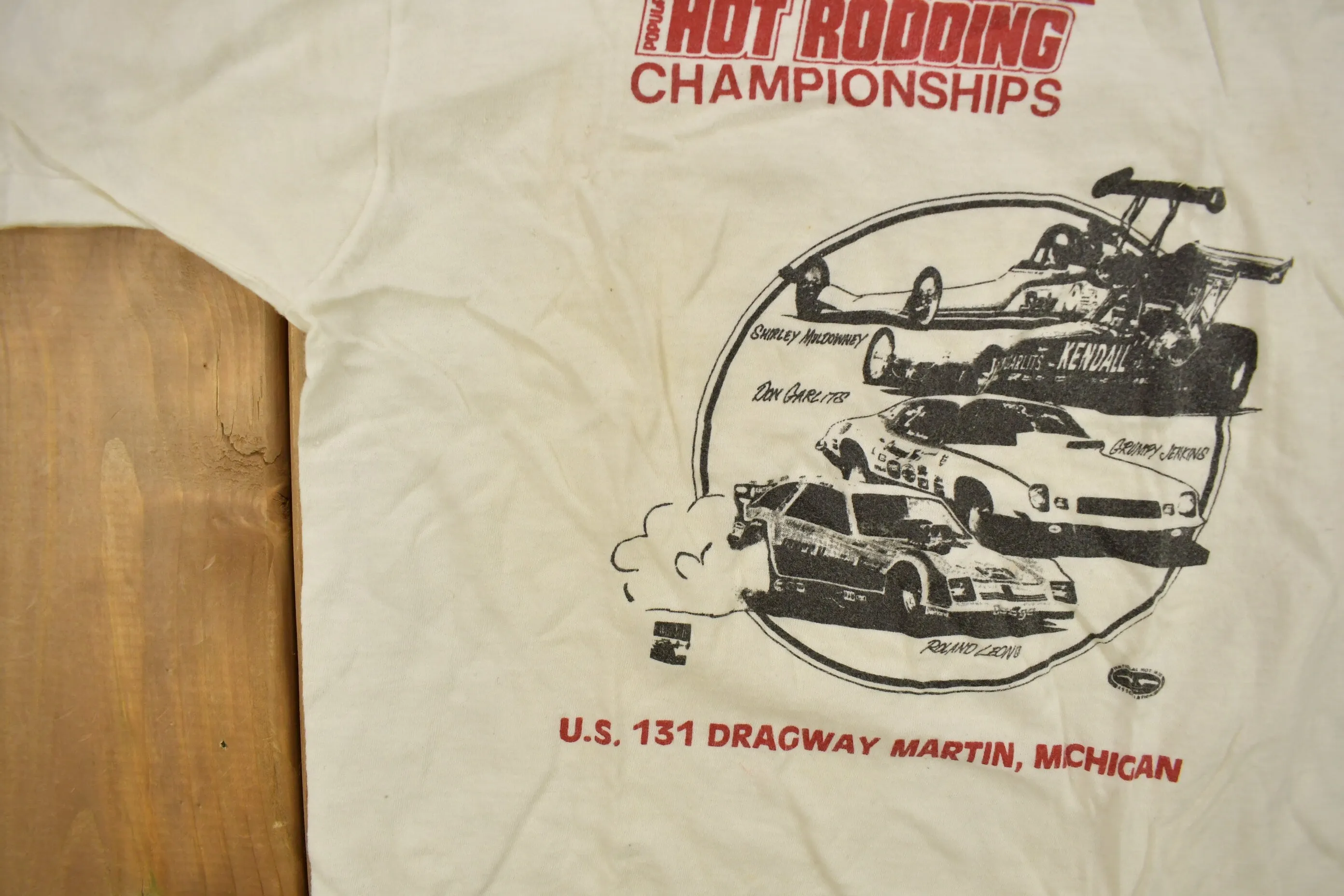 Vintage 1980s 12th Annual Hot Rodding Championships Graphic T Shirt / Martin Michigan / Graphic Tee / Single Stitch / Made In USA