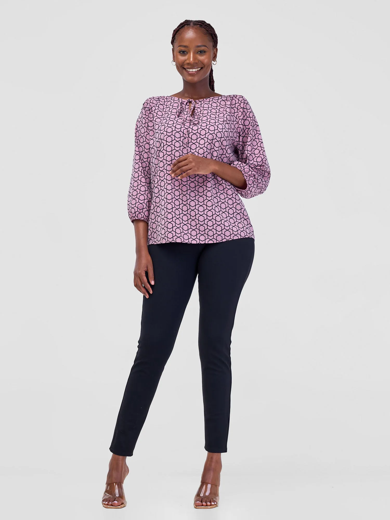 Vivo Nala Tie Top - Peach Duku Print