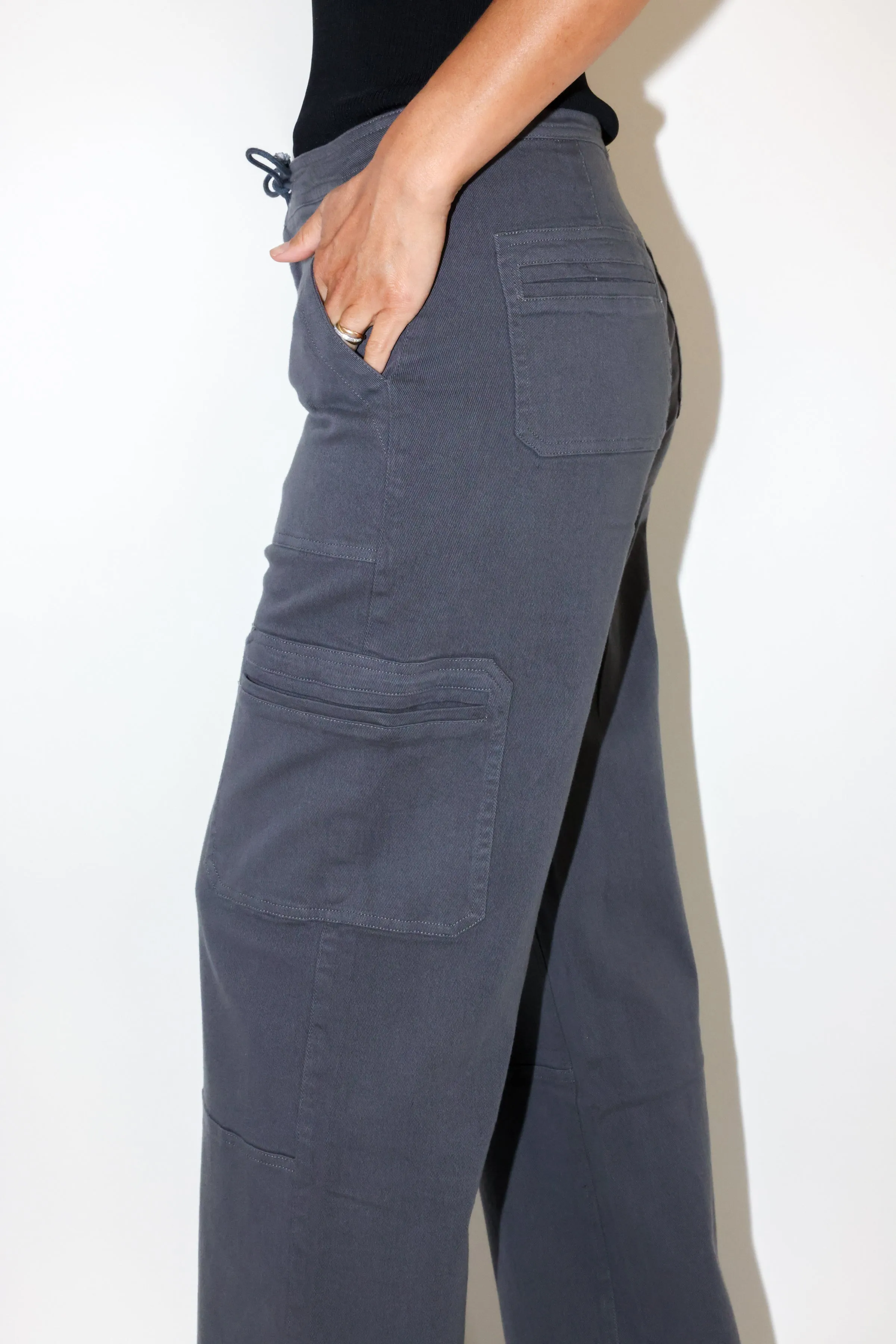 Washed Stretch Cargo Pants