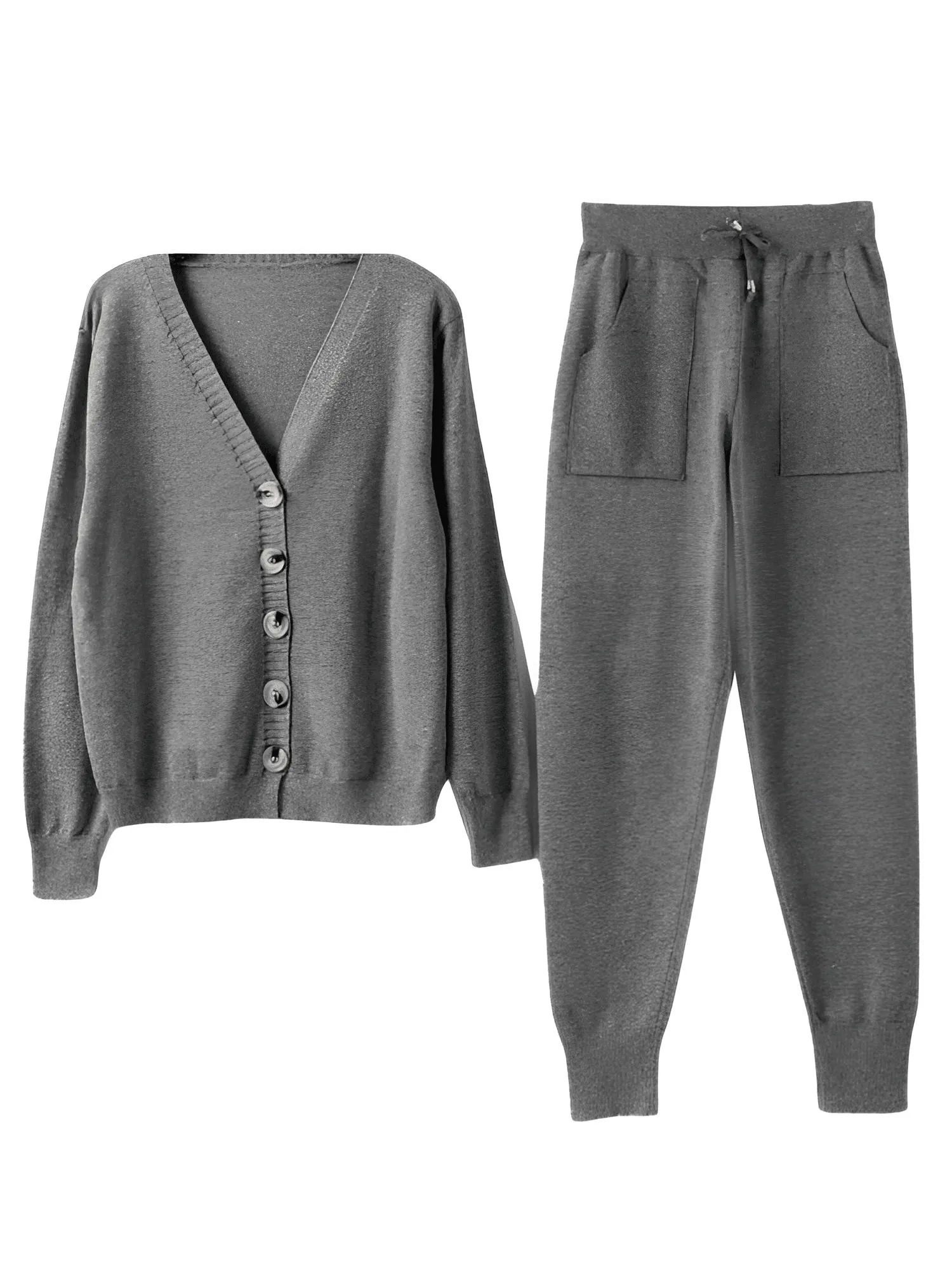 Women's Knitted 2 Piece Pant Suit Set