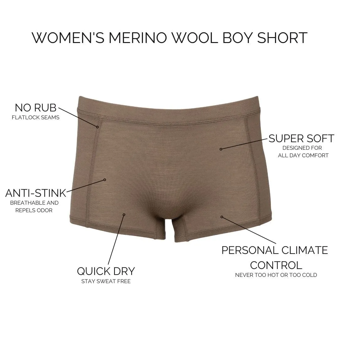 Women's Ridge Merino Wool Boy Short Underwear