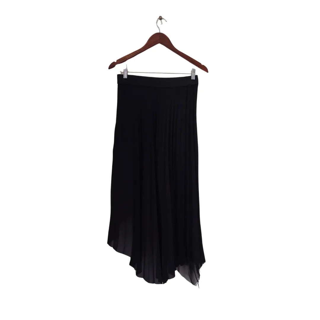 ZARA Black Sheer A-symmetrical Pleated Skirt | Pre loved |